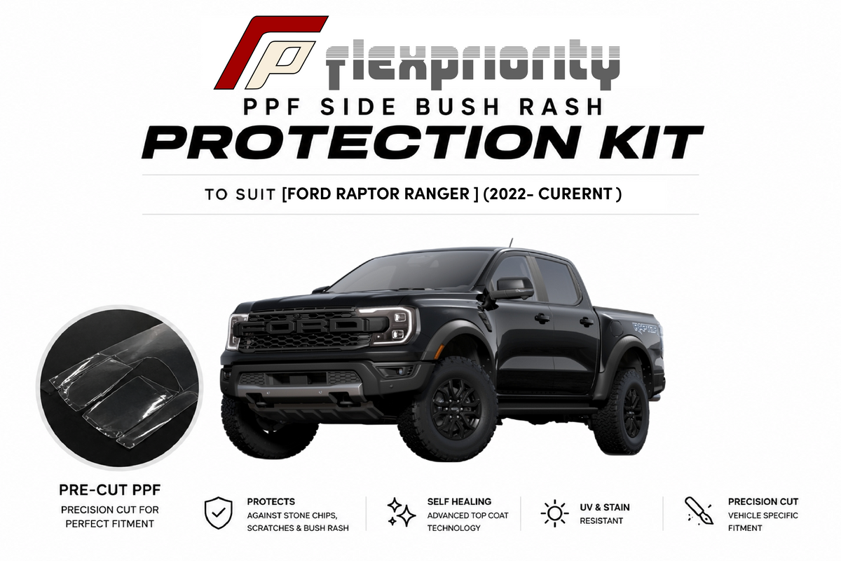 Pre Cut PPF Side Bush Rash Protection Kit | Ford Raptor Ranger 2022 - Current |Premium 8 Year Film