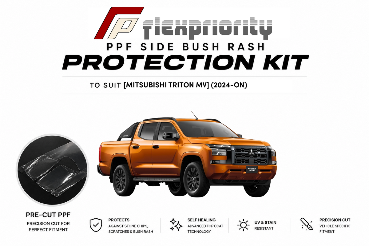 Pre Cut PPF Side Bush Rash Protection Kit | Mitsubishi Triton MV - (2024 - Current) |Premium 8 Year Film