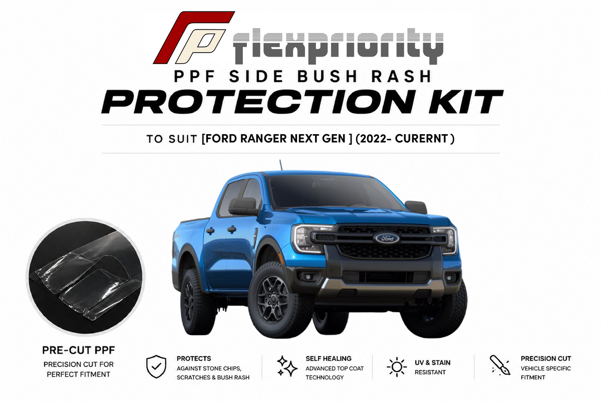 Pre Cut PPF Side Bush Rash Protection Kit | Ford Ranger Next Gen 2022 - Current |Premium 8 Year Film