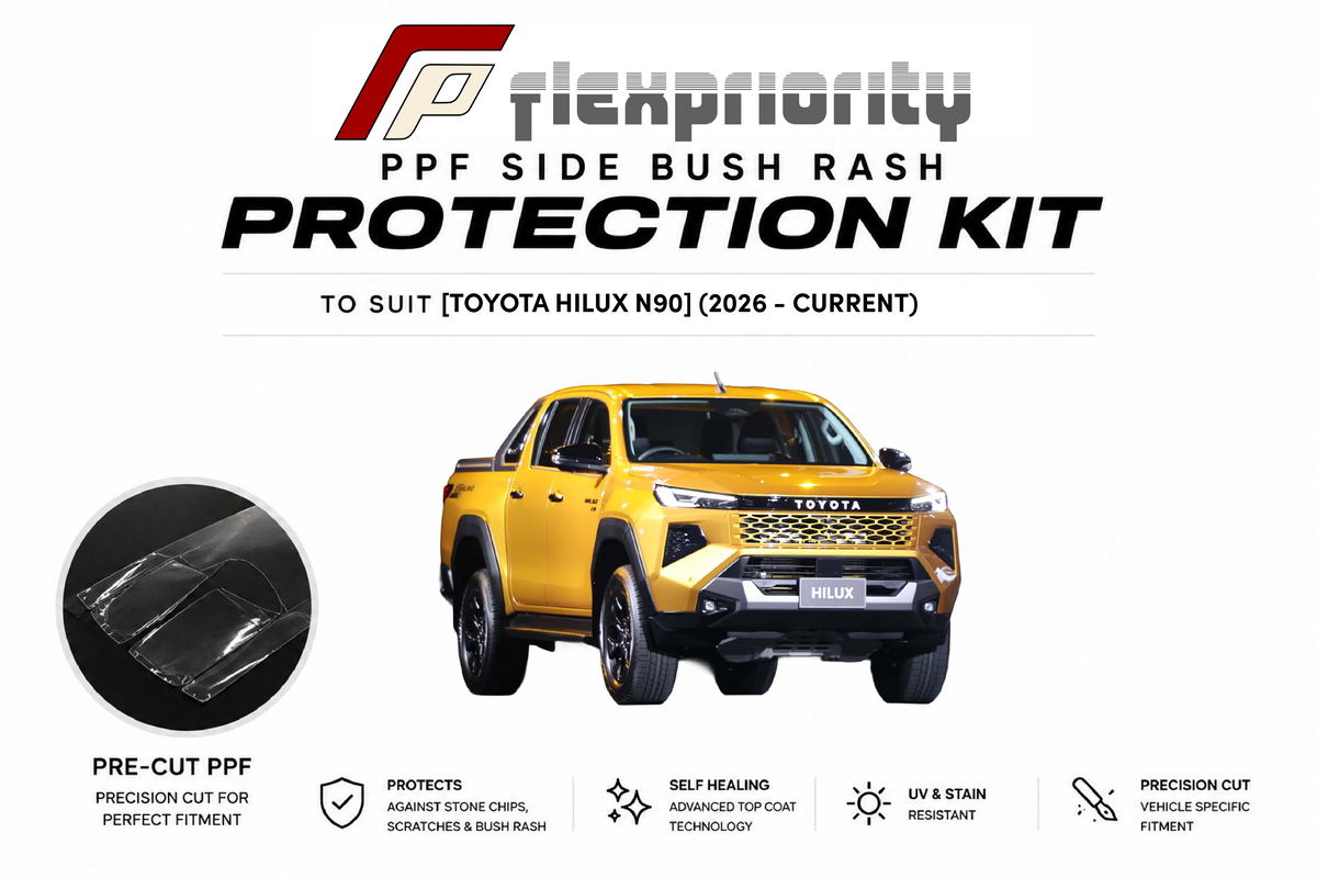 Pre Cut PPF Side Bush Rash Protection Kit | Toyota Hilux N90 2026 - Current |Premium 8 Year Film