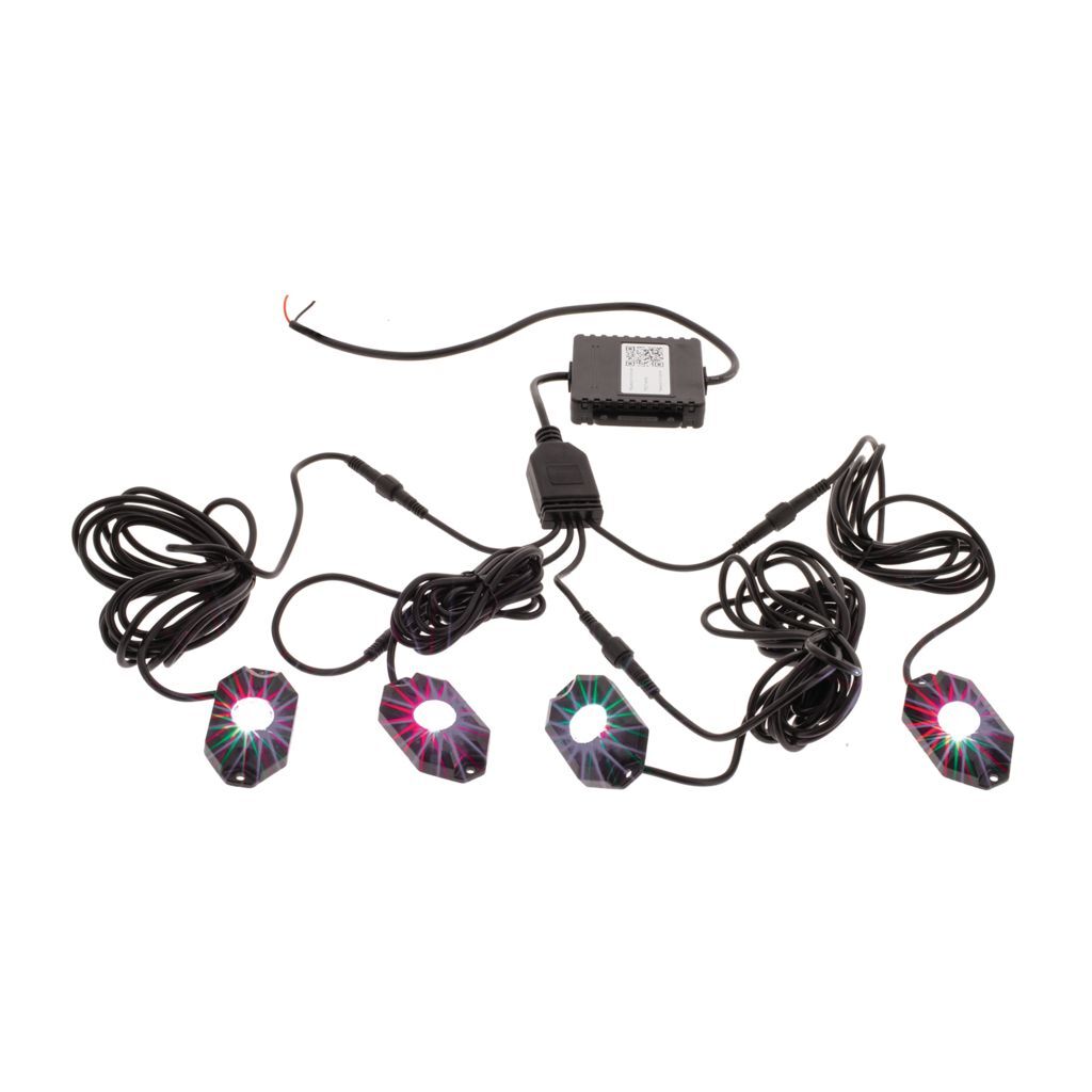 LED RGBW FLOOD BEAM ROCK LIGHT KIT W/ BLUETOOTH - PKT4