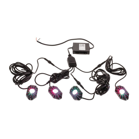 LED RGBW FLOOD BEAM ROCK LIGHT KIT W/ BLUETOOTH - PKT4