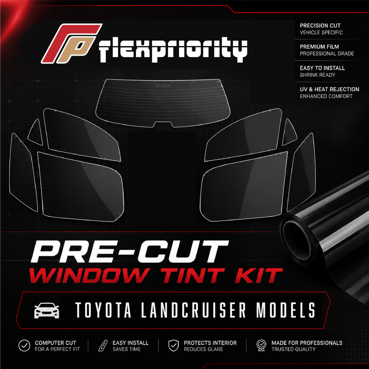 Pre Cut Window Tint Kit | Toyota Landcruiser Models