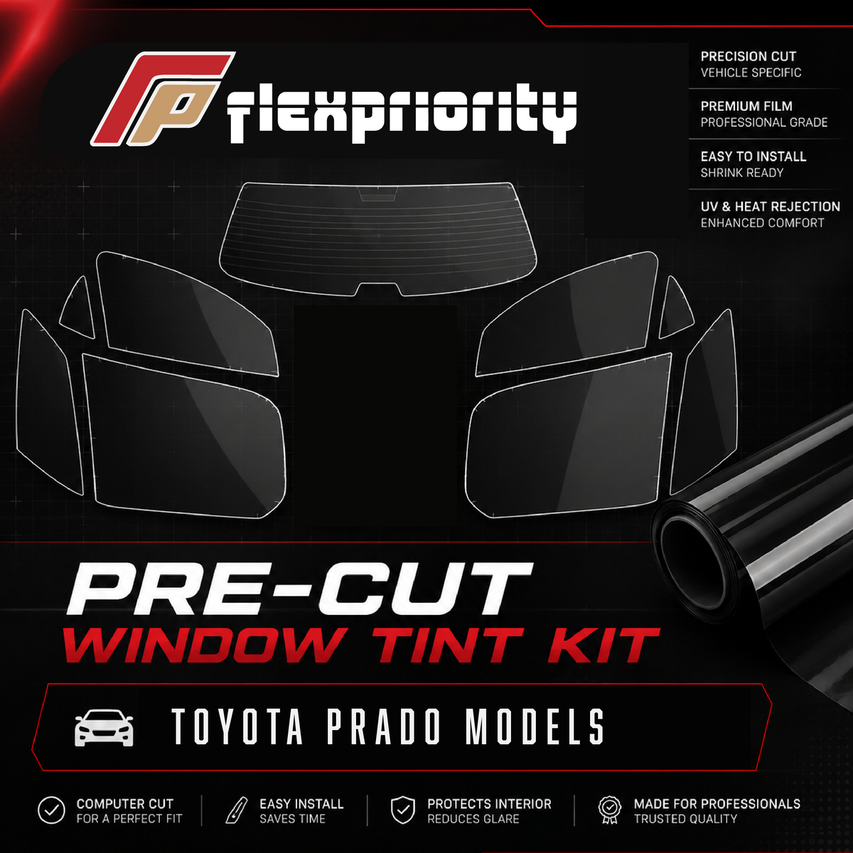 Pre Cut Window Tint Kit | Toyota Prado Models